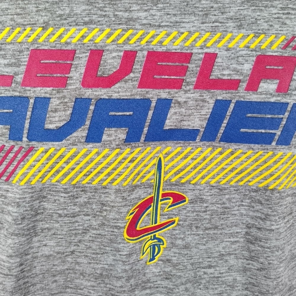 Cleveland Cavaliers Lrg Men Shirt NBA TX3 Cool Long Sleeve Gray Team Logo Shirt - Picture 3 of 12